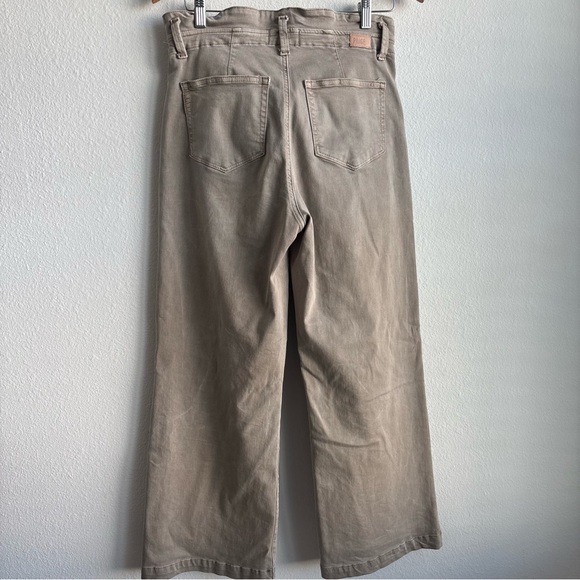 PAIGE Carly Pant High Rise Crop Wide Leg Jean Drawstring Trousers Moss Size 28 - Picture 7 of 13